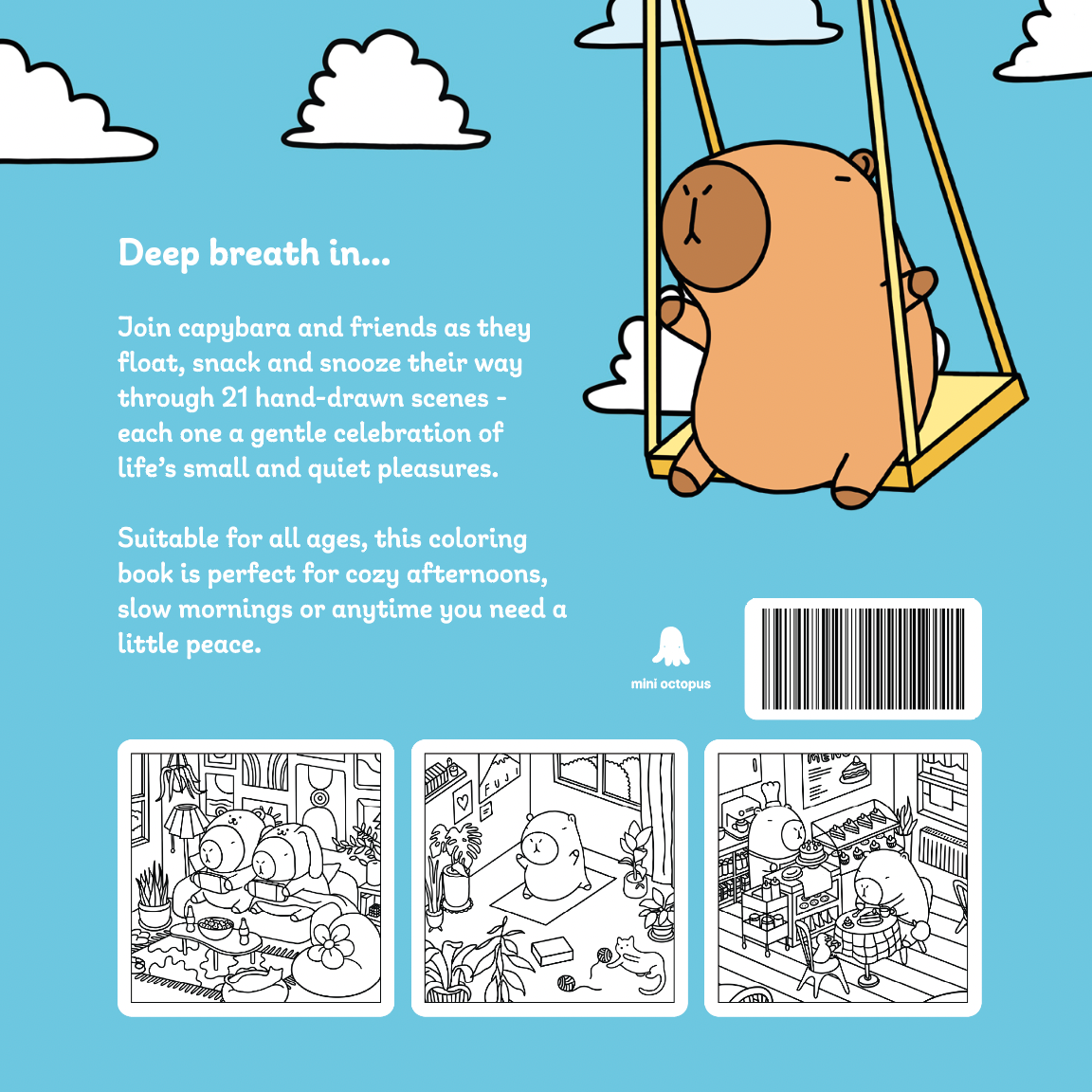 Happy Capy Coloring Book